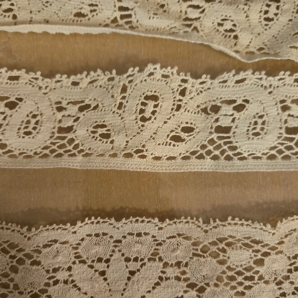 Vintage Lace Trim Lot 7 Rolls Crochet Eyelet Floral Cream Rose Sewing Crafting - Picture 12 of 15